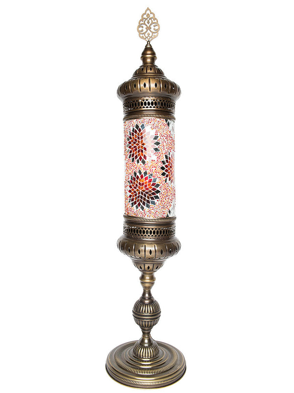 Mosaic Cylinder Floor Lamp, Red/Orange