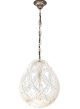 Oval-Shaped Metal Hanging Lamp, SILVER 2