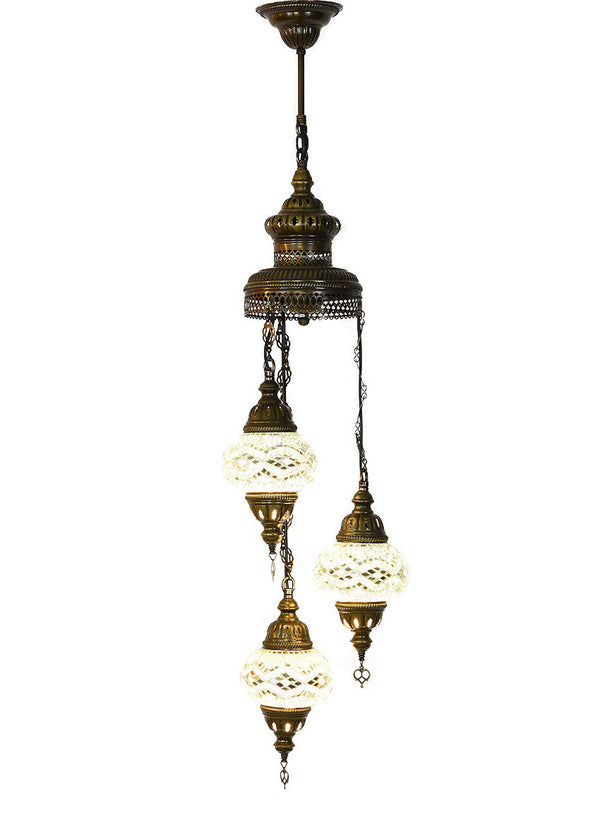 Mosaic Staircase Chandelier, 3 Lamps