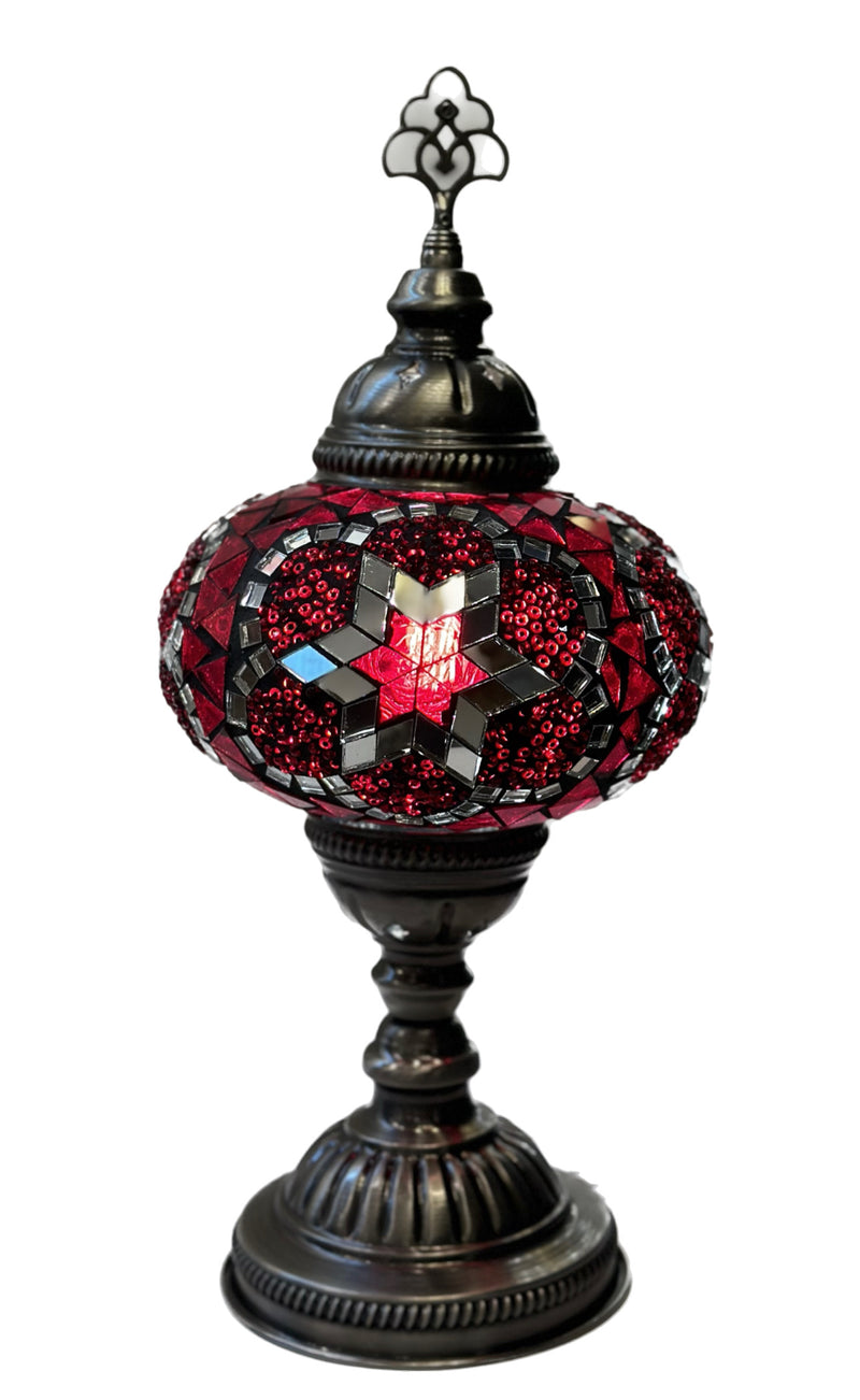 Mosaic Table Lamp - Ruby Mirror Star