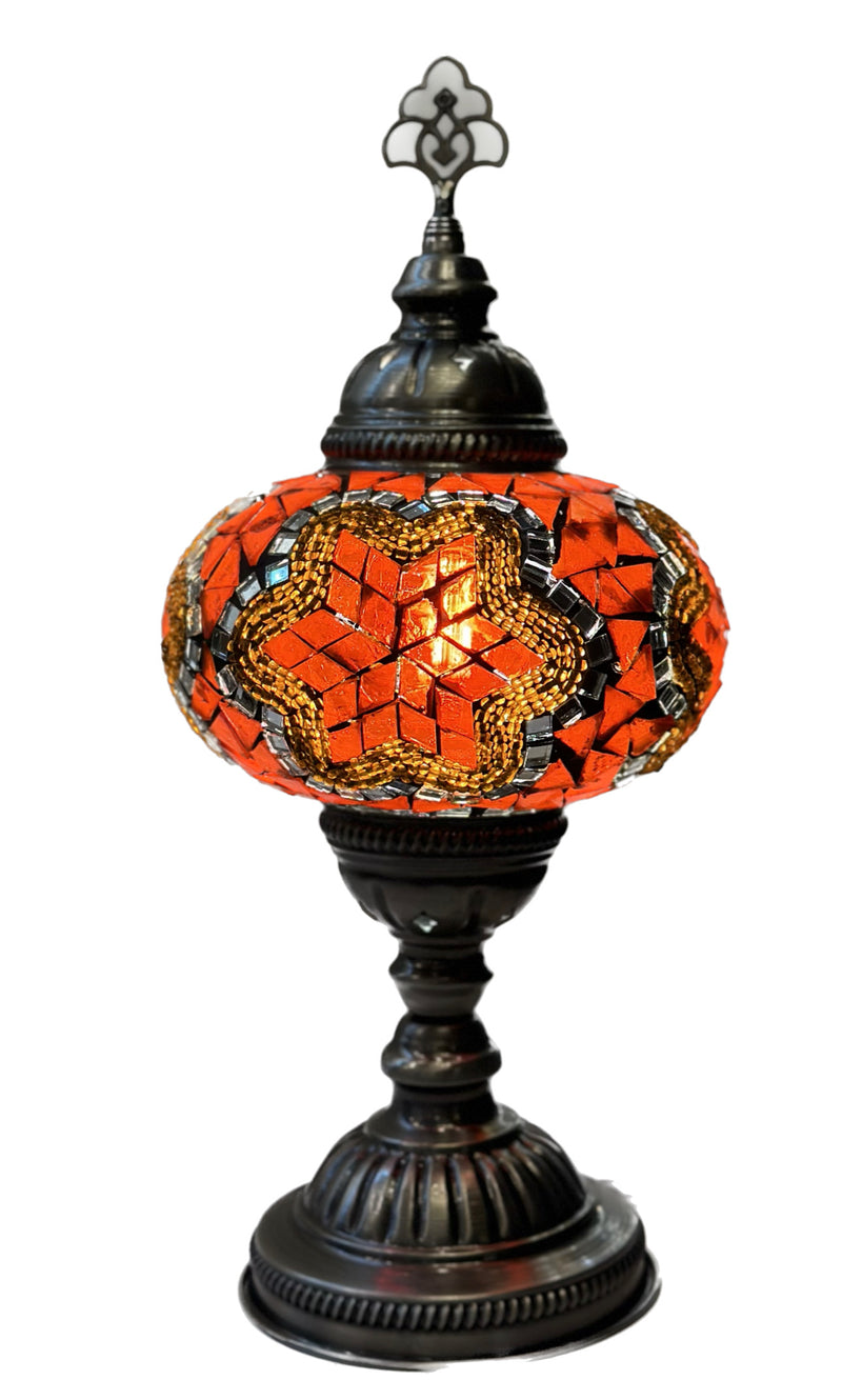 Mosaic Table Lamp - Coral Spark