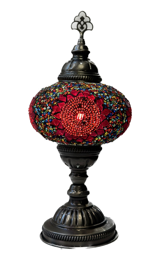 Mosaic Table Lamp - Ruby Sunset