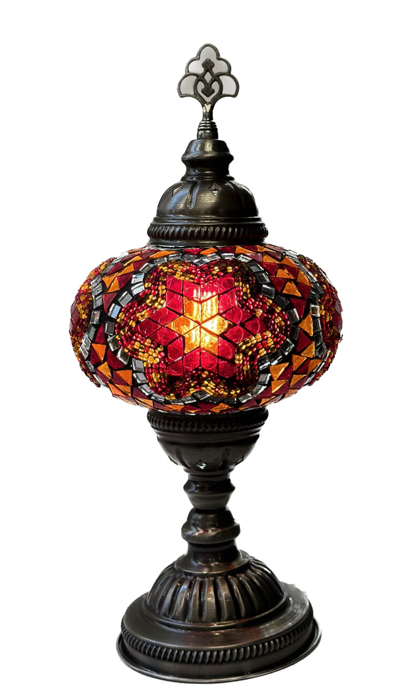 Mosaic Table Lamp - Amber Flame