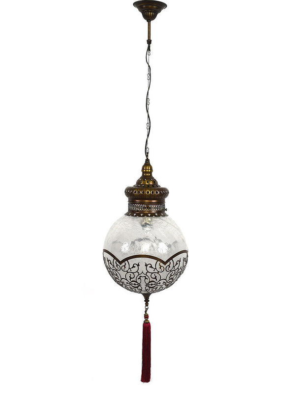 Frosted Glass Globe with Tassel