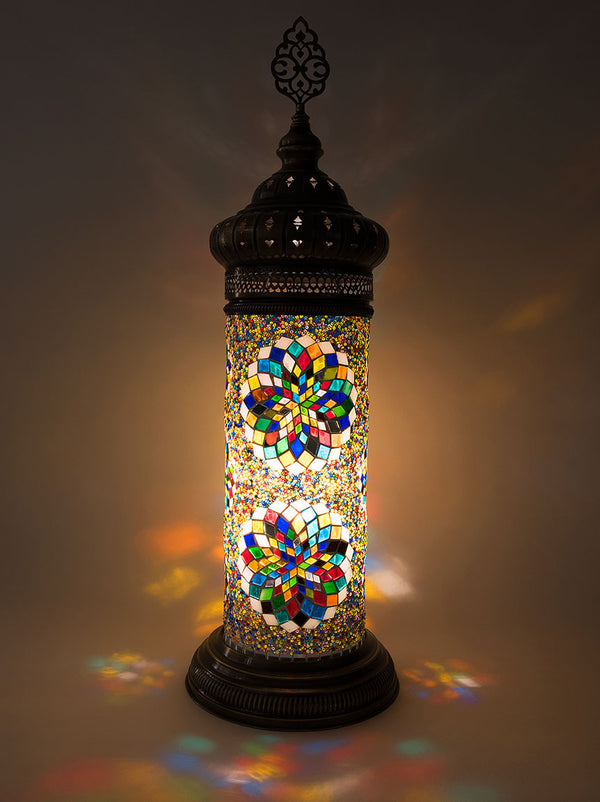 Mosaic Cylinder Lamp, Multi-Colored