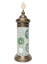 Mosaic Cylinder Table Lamp, Green