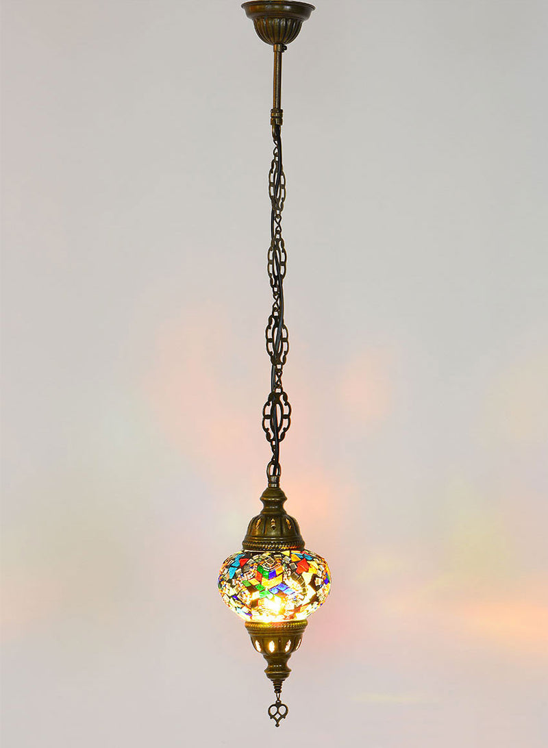 Single Hanging Mosaic Lamp -  Multi-Colored