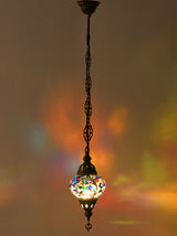 Single Hanging Mosaic Lamp -  Multi-Colored