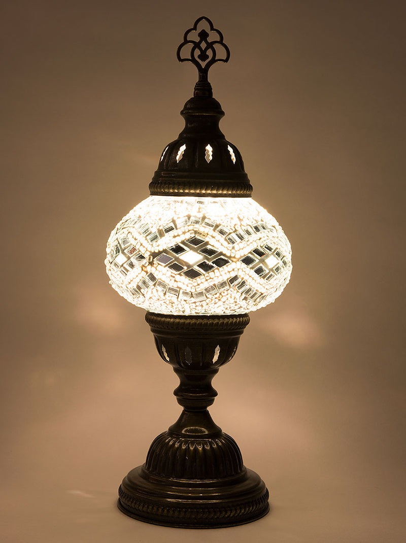 Mosaic Table Lamp, Small White