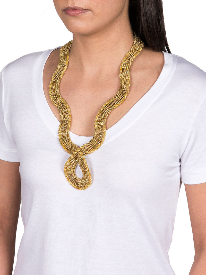 Gold Metal Beaded Necklace