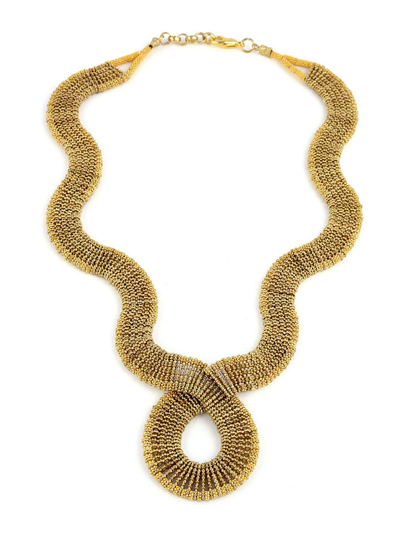 Gold Metal Beaded Necklace