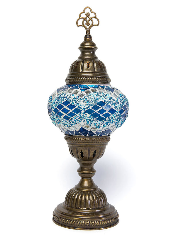 Mosaic Table Lamp, Small Teal