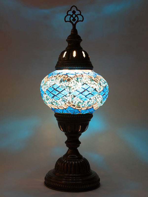 Mosaic Table Lamp, Small Teal