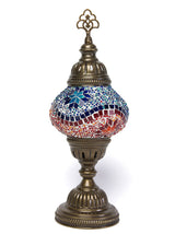 Mosaic Table Lamp, Small Blue/Red
