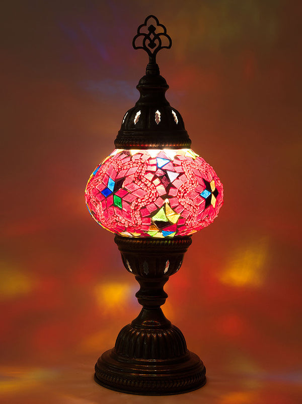 Mosaic Table Lamp, Small Red