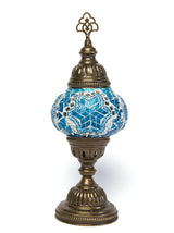 Mosaic Table Lamp, Small Teal Star