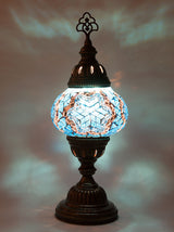 Mosaic Table Lamp, Small Teal Star