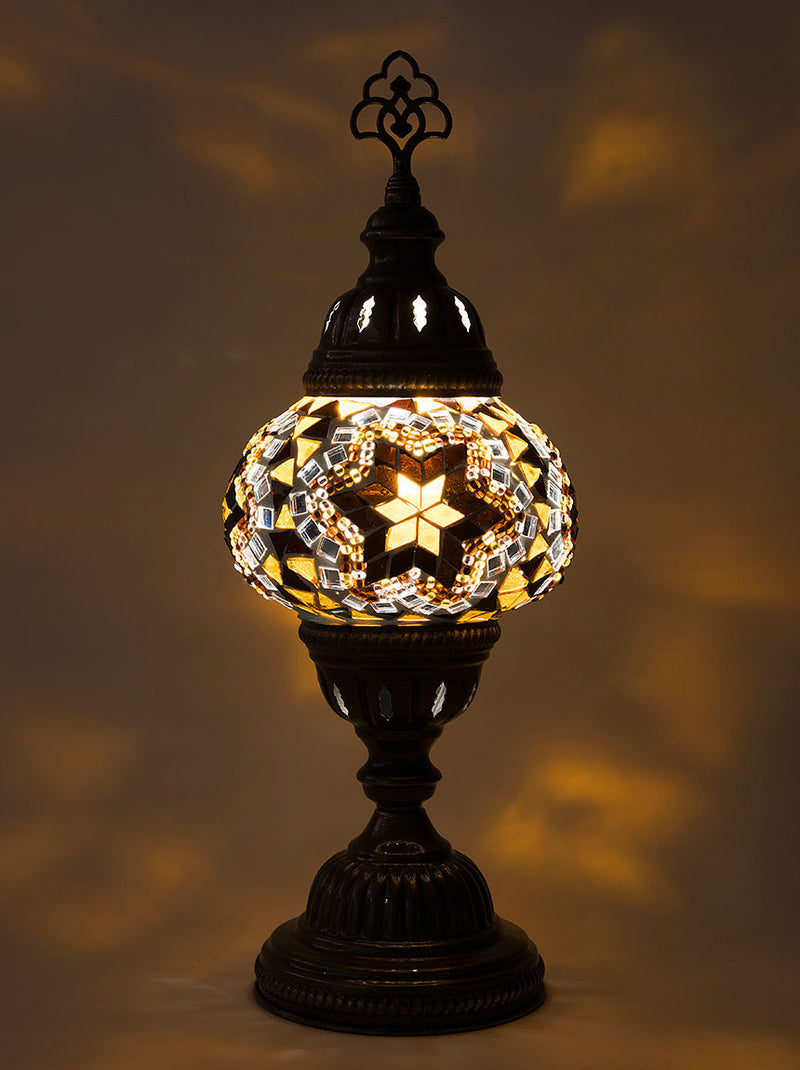 Mosaic Table Lamp, Small Gold Star
