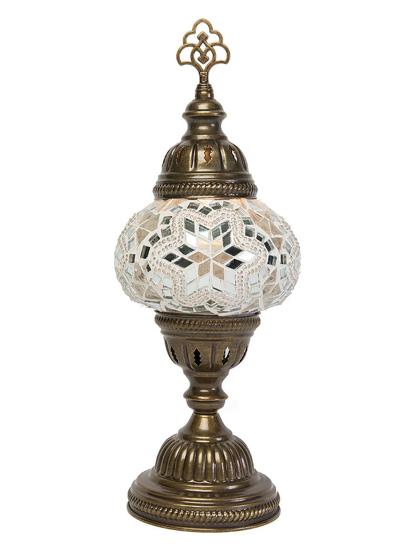 Mosaic Table Lamp, Small White Star