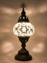 Mosaic Table Lamp, Small White Star