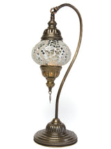 Mosaic Curved Table Lamp, Small White