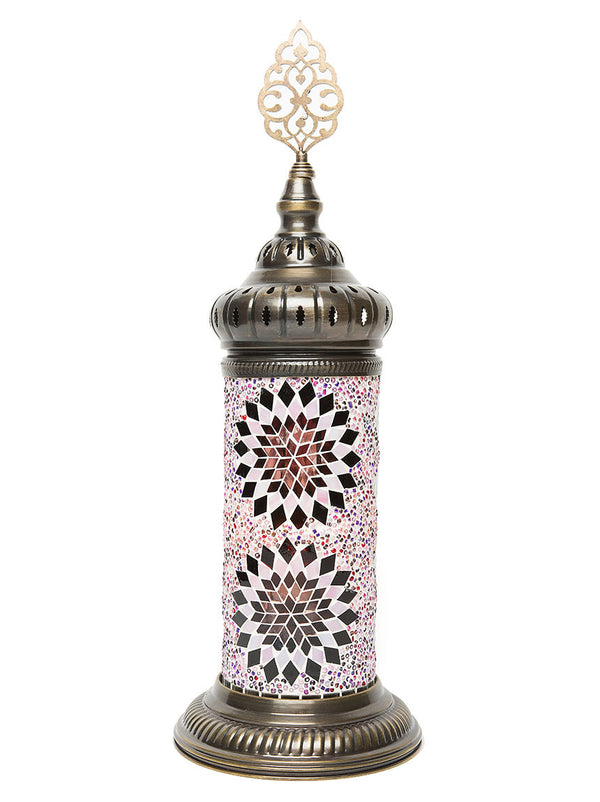 Mosaic Cylinder Table Lamp, Purple