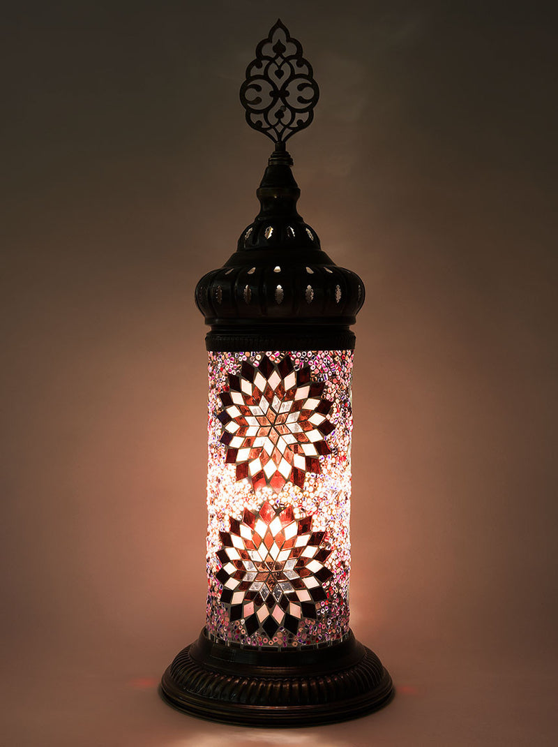 Mosaic Cylinder Table Lamp, Purple