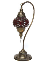 Mosaic Curved Table Lamp, Small Red