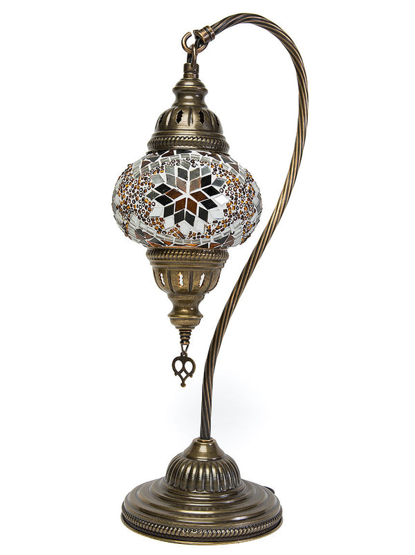 Mosaic Curved Table Lamp, Small Gold