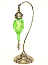 Glass Curved Table Lamp, Green