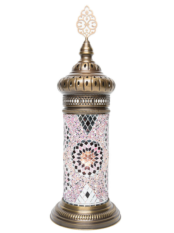Mosaic Cylinder Table Lamp, Light Purple