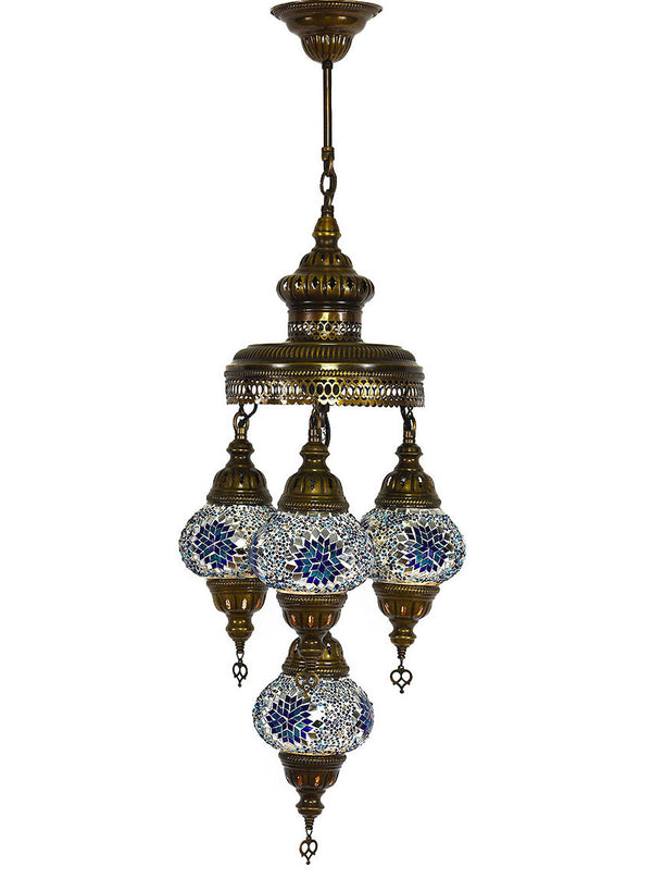 Mosaic Chandelier, 4 Lamps