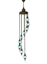 Mosaic Staircase Chandelier, 9 Lamps
