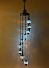 Mosaic Staircase Chandelier, 9 Lamps