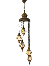 Mosaic Staircase Chandelier, 5 Lamps
