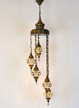 Mosaic Staircase Chandelier, 5 Lamps