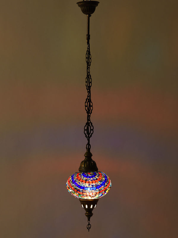 Mosaic Pedant Hanging Lamp, Blue & Red