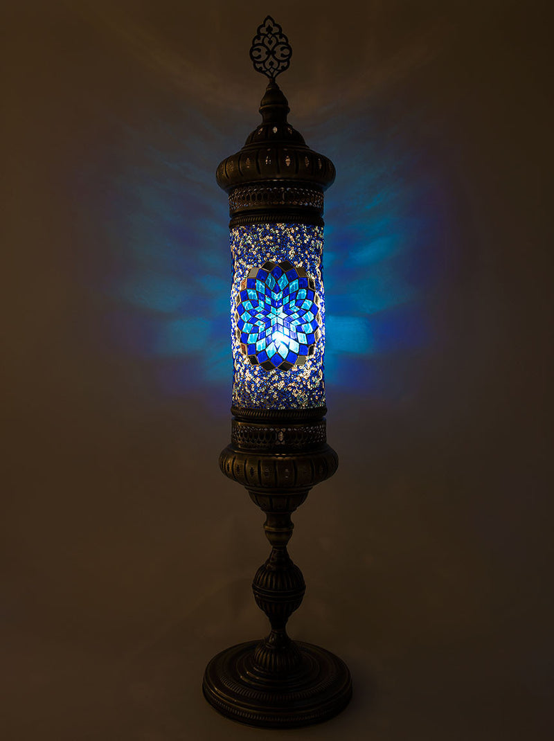 Mosaic Cylinder Floor Lamp Blue