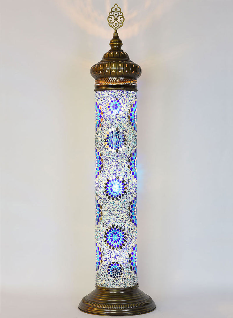 Mosaic Cylinder Floor Lamp - Blue