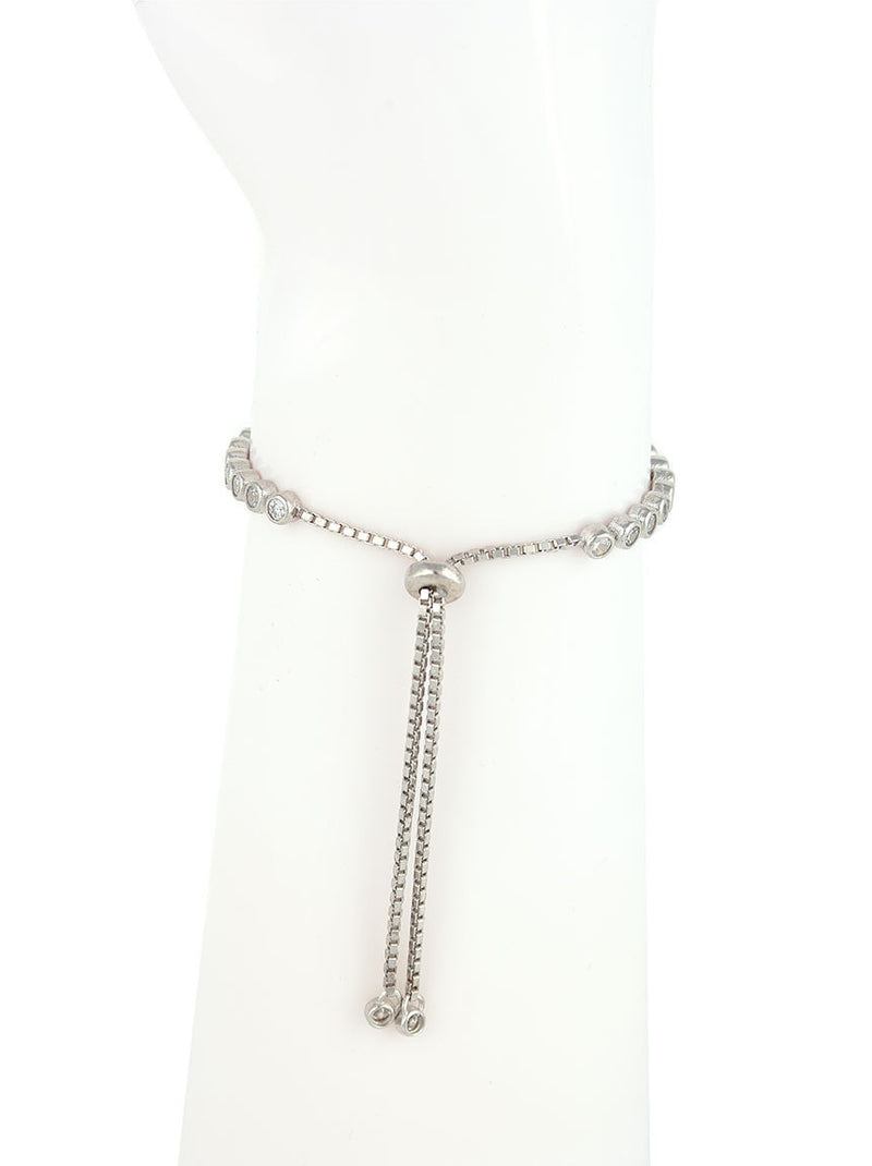 Adjustable Silver Bracelet, Turquoise Charm