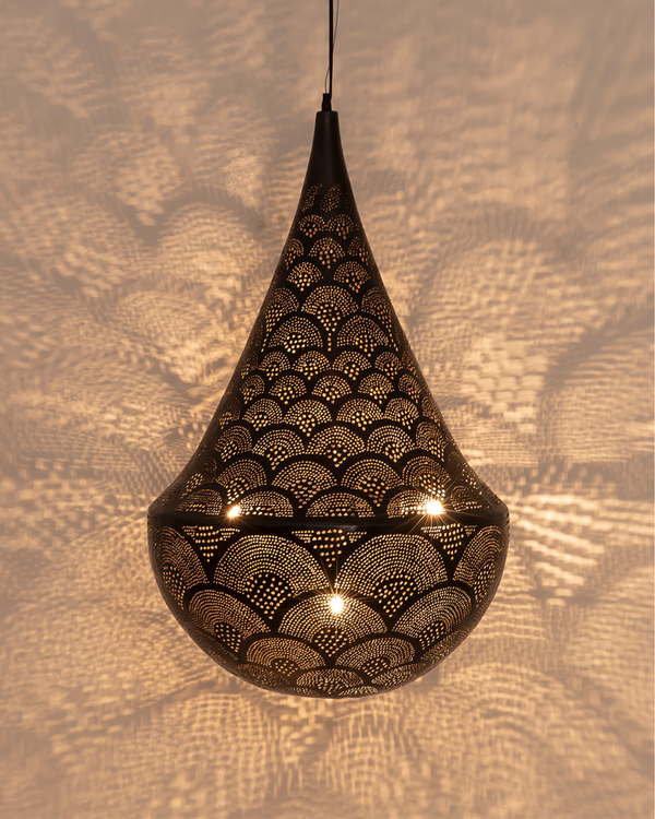 Cone-Shaped Metal Hanging Lamp (various sizes) - BLACK 2