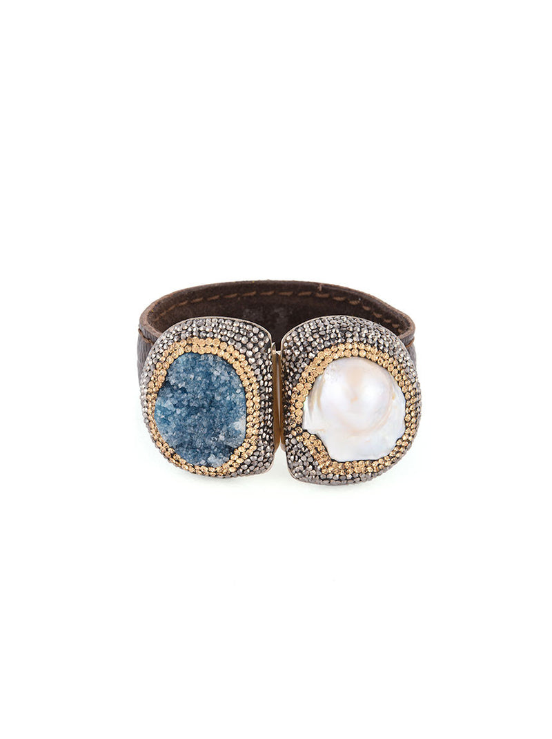 Druzy and Pearl Bracelet