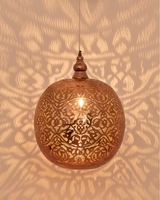 Globe-Shaped Metal Hanging Lamp (various sizes) - ROSE GOLD 1