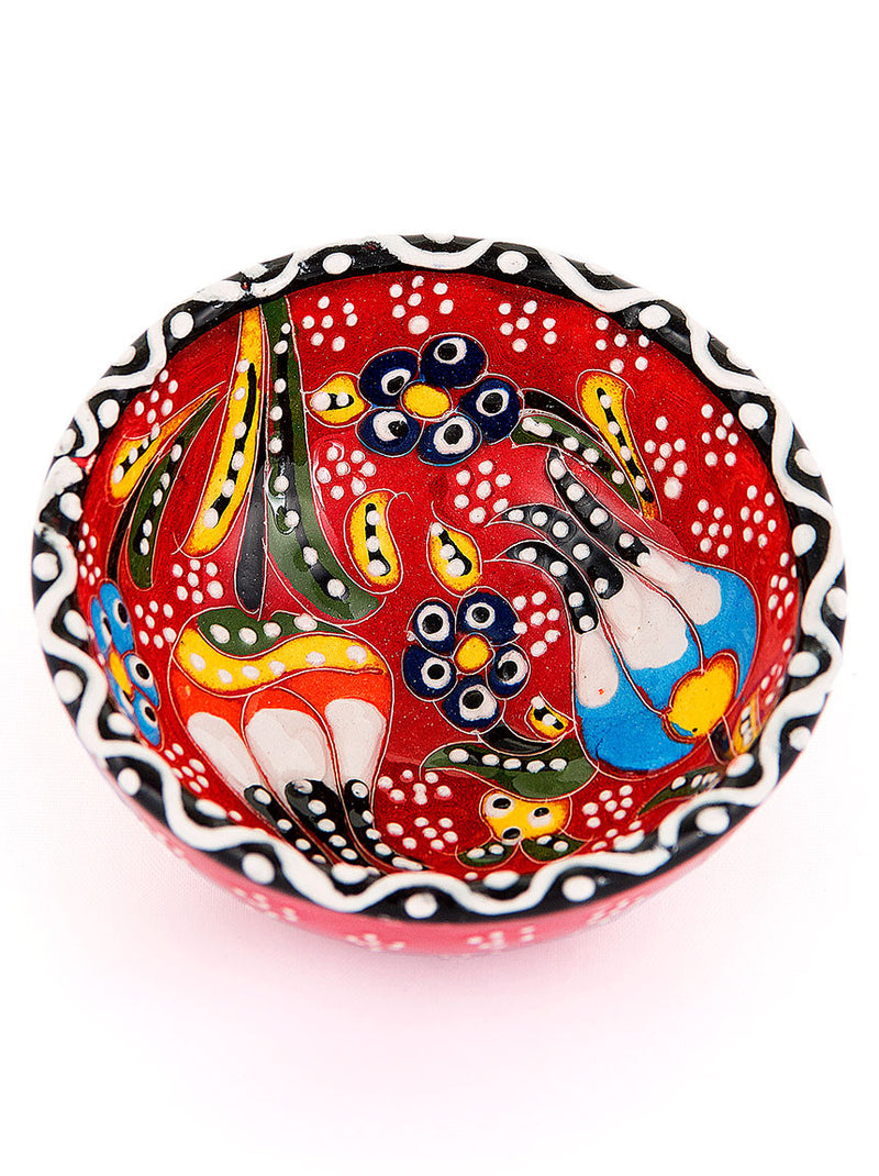 Hand Painted Bowl 3" Red