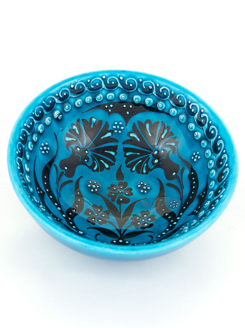 Hand Painted Bowl 5" Teal