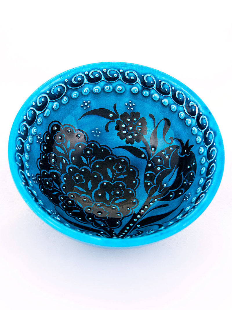 Hand Painted Bowl 5" Teal