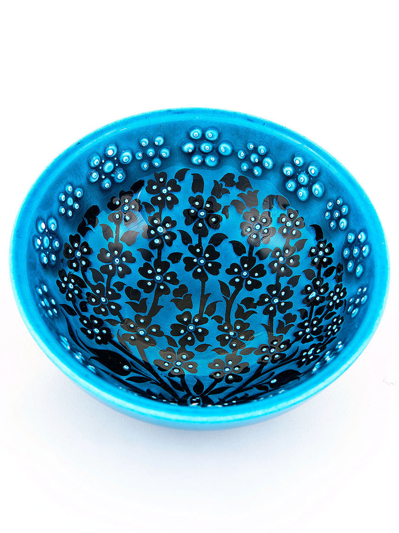 Hand Painted Bowl 5" Teal