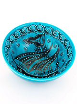 Hand Painted Bowl 5" Teal