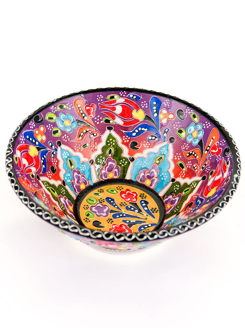 Hand Painted Bowl 5" Purple/Red