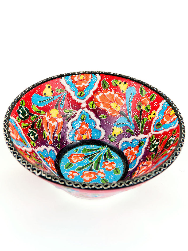 Hand Painted Bowl 5" Red